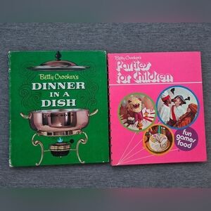 Betty Crocker 1965 Vintage Cookbook Set Dinner in a Dish & Parties for‎ Children